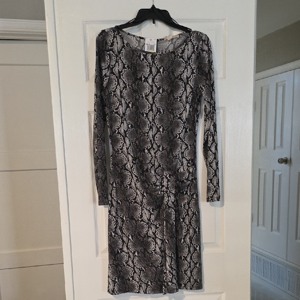 MICHAEL Michael Kors Long Sleeve Snake Print Dress